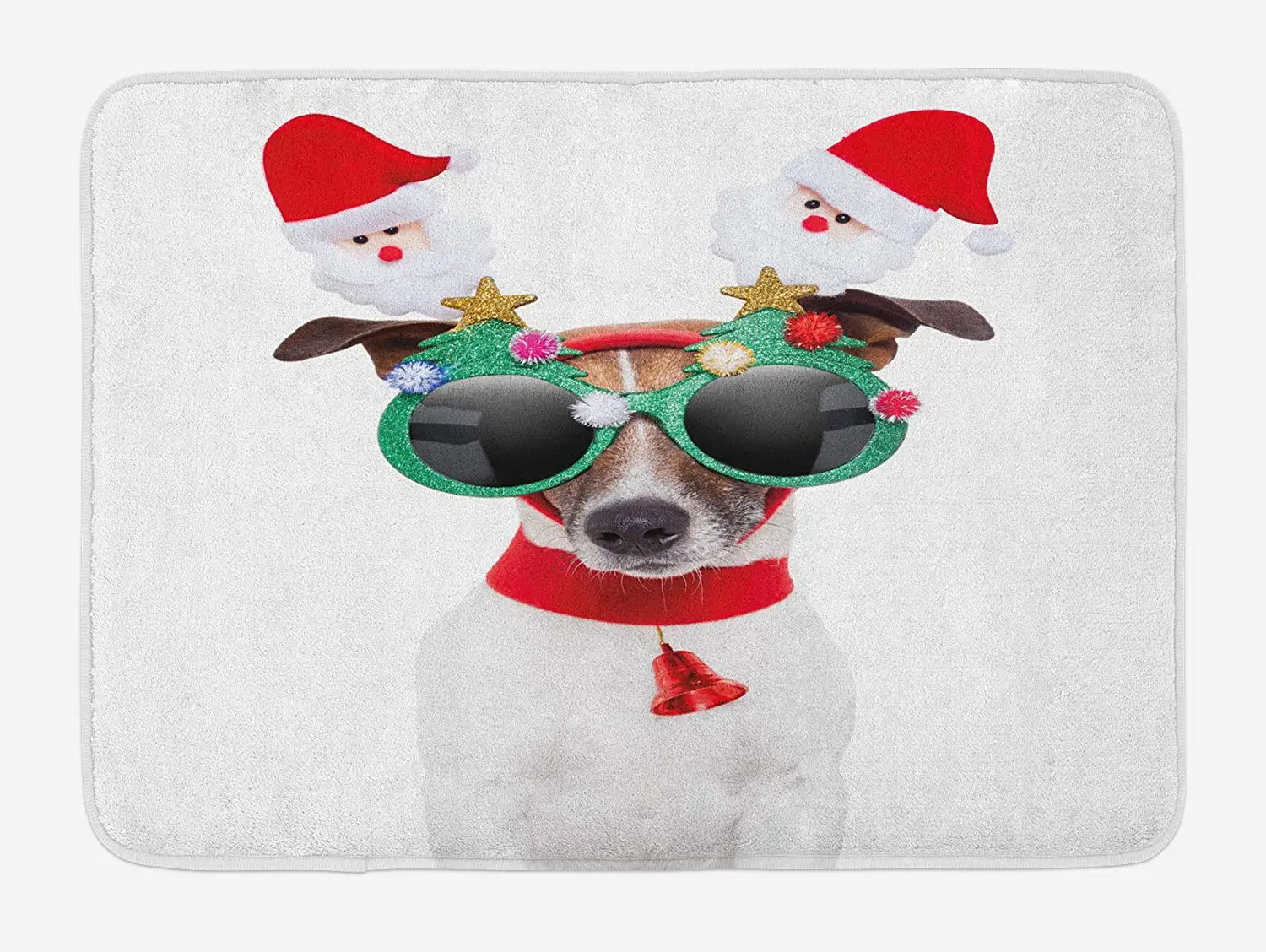 Коврик с рождественским узором в ванную комнату забавный щенок Джек Рассел