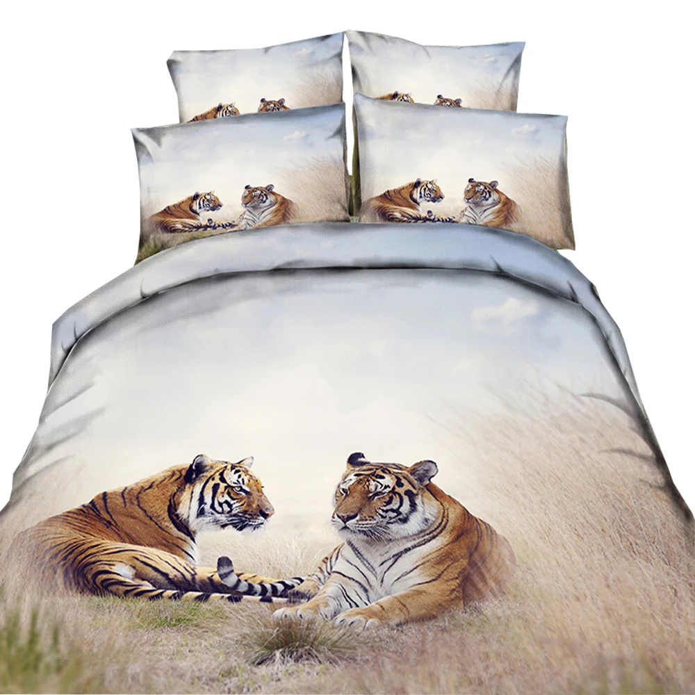 Queen Size Bedding Set- Flawless Peacock Feathers Wolf Painting Duvet Cover Set Bedspread for Childrens Kids Teens Adults | Дом и сад