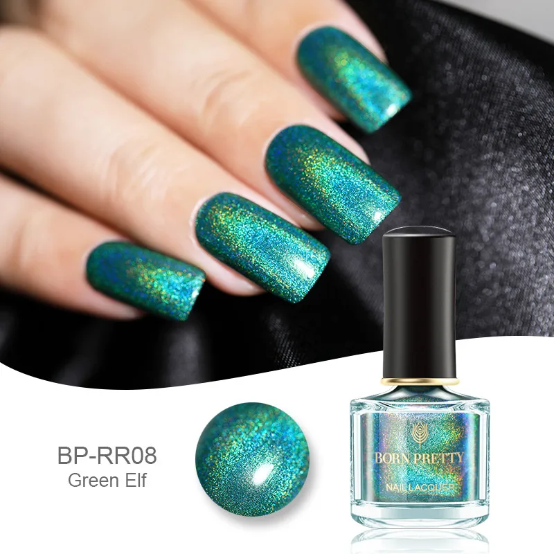 BP-RR08 6 мл BORN PRETTY Deluxe голографический лак для ногтей с лазерным блеском супер блестящий маникюрный лак для ногтей Holo Nail Art Vernis - Цвет: BP-RR08