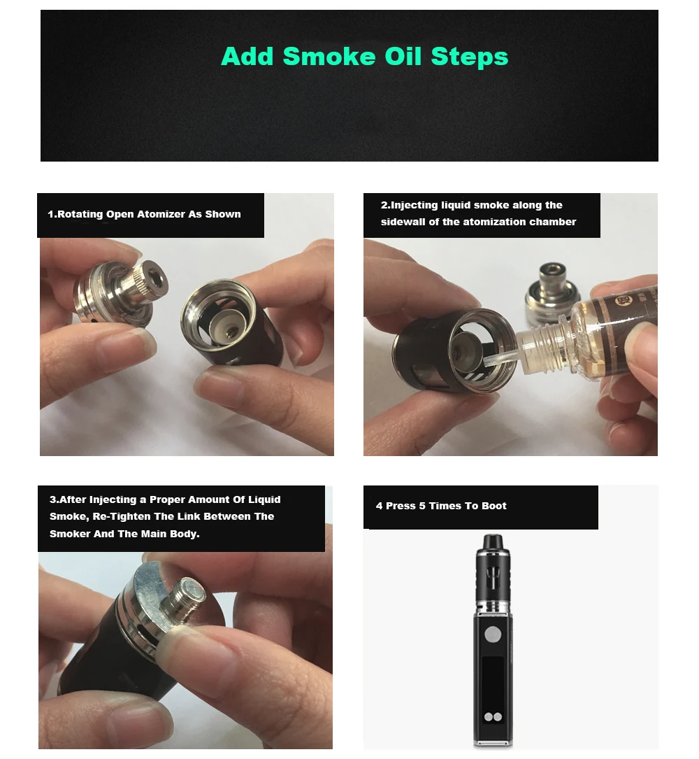 Электронная сигарета Vape 80 Вт комплект 2200 мАч батарея 22 мм распылитель 0.3ohm катушка большой дым для испарителя кальяна электронная сигарета