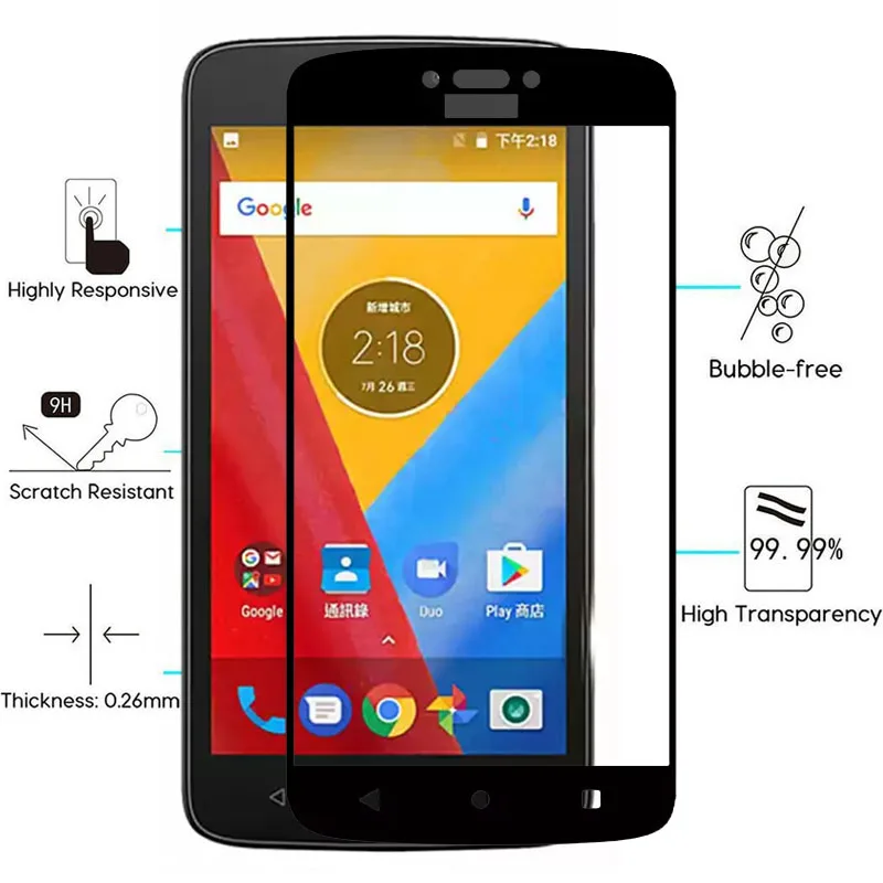 Защитный Стекло для MOTO Z2 Play Z3 C Plus закаленное стекло чехол экрана на холсте Motorola Moto
