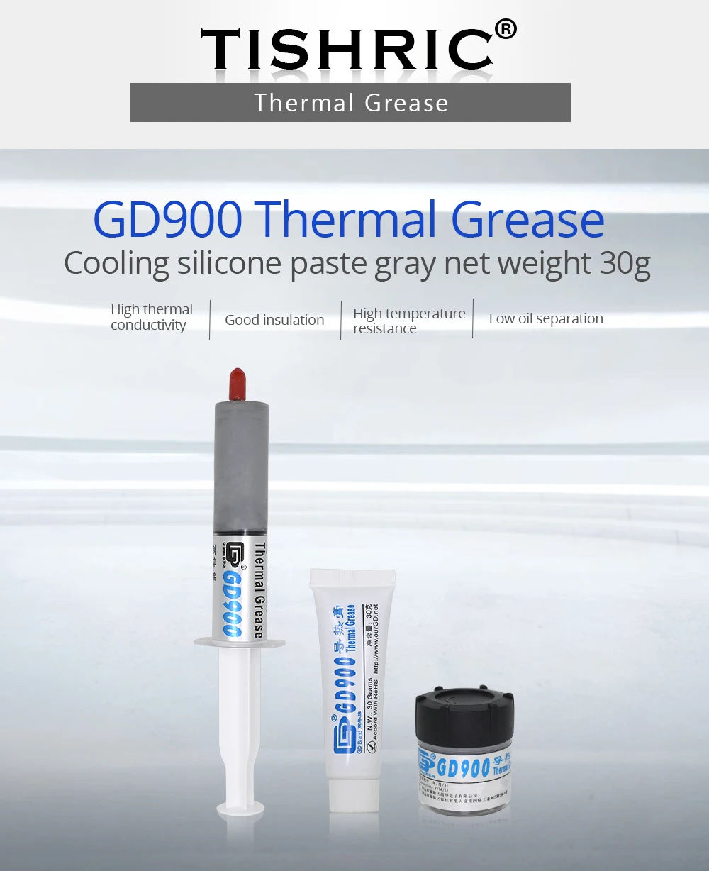 TISHRIC 30 г термопаста GD900 Радиатор термопаста Для процессоры ЦПУ штукатурка для радиатора водяное охлаждение кулер для процессора