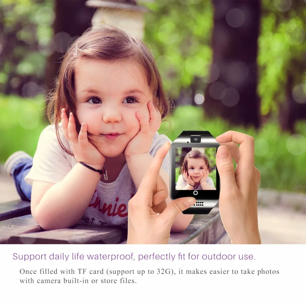 Bluetooth Q18 Смарт часы Поддержка SIM TF карты для Android IOS Телефон детская камера Для