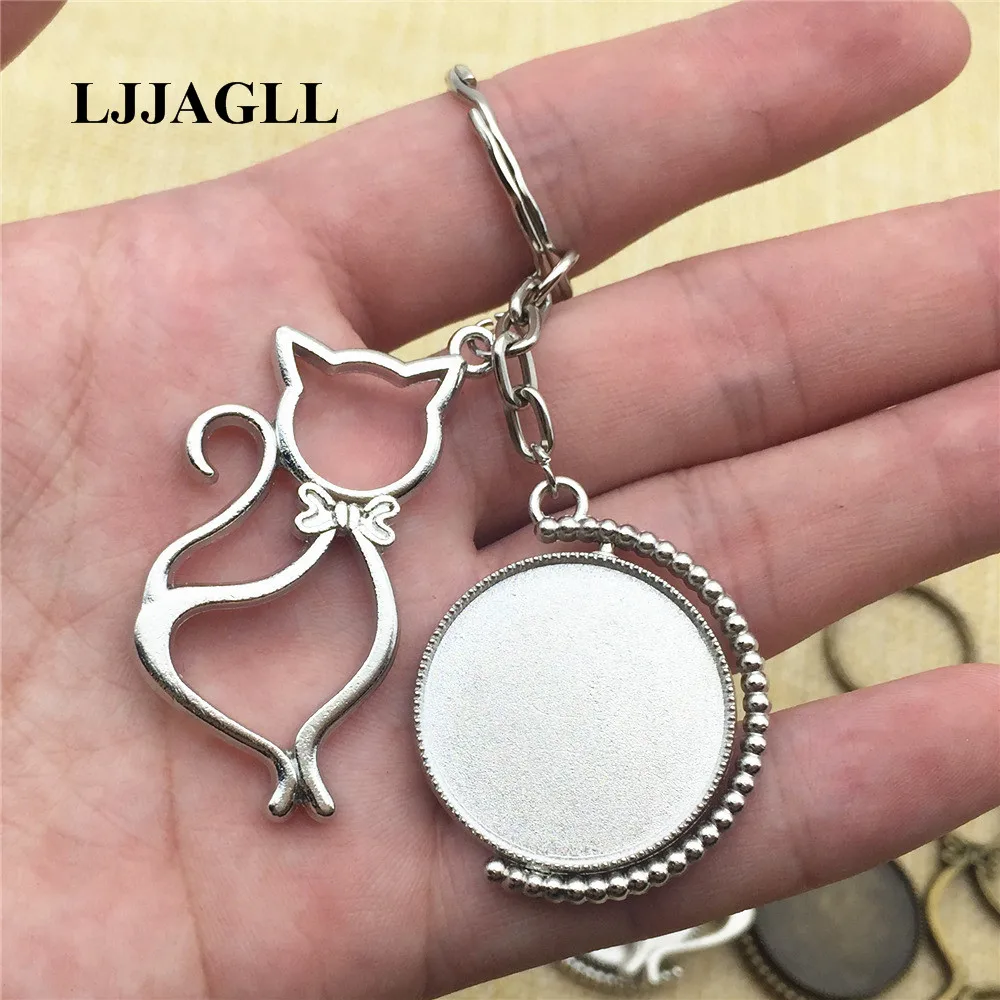 Брелки из сплава 3 шт. с бантом большая кошка Очаровательные животные 25 мм