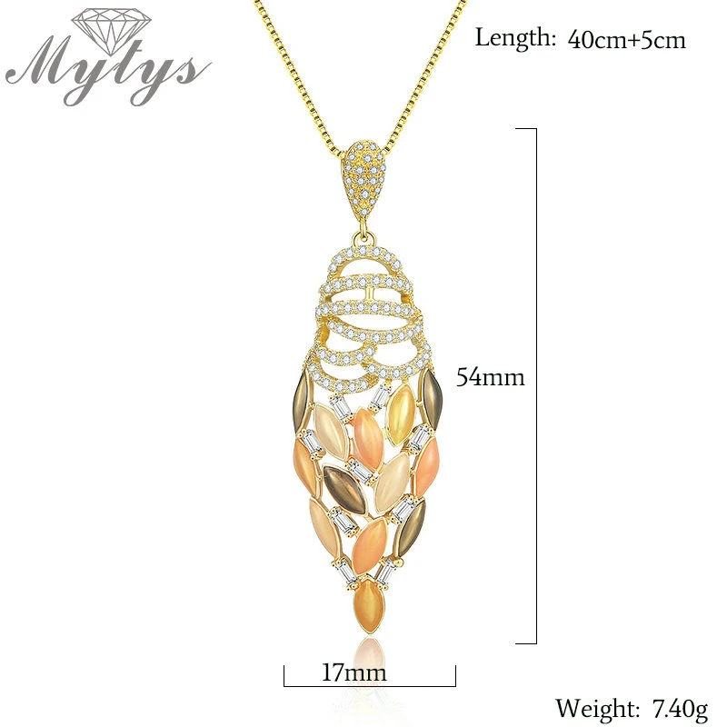 Женские эмалированные комплекты ювелирных изделий Mytys ожерелье и серьги с