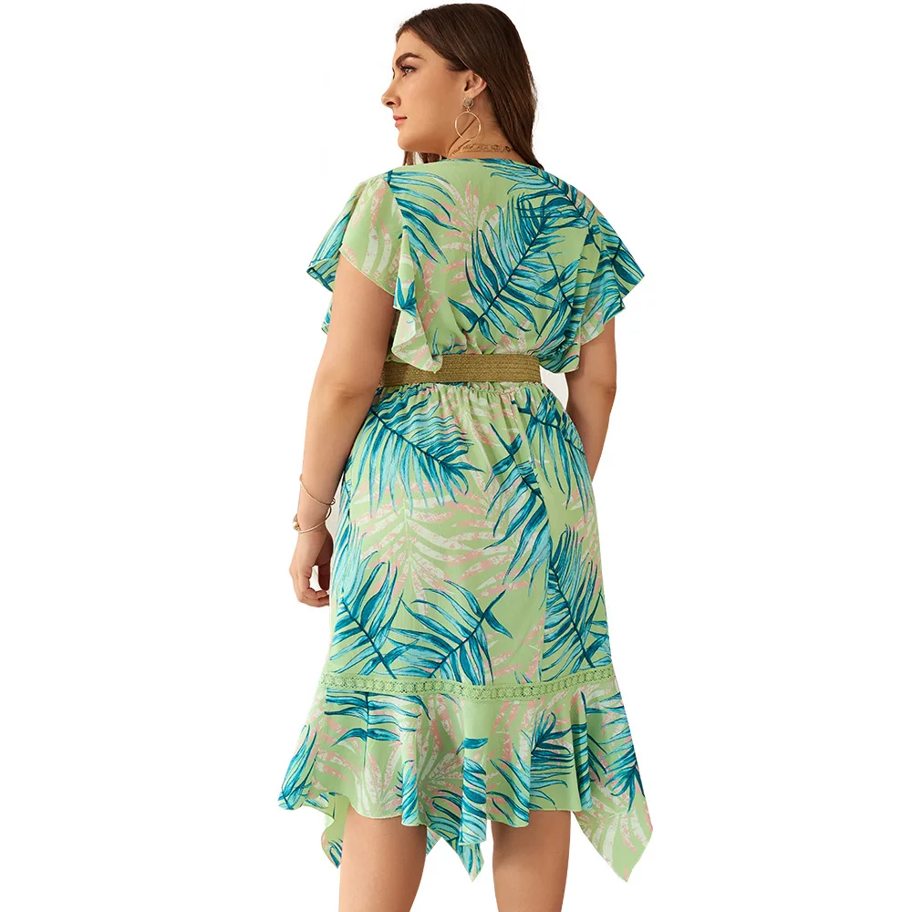 Летнее желтое Цветочное платье WHZHM женское кружевное пляжное в стиле пэчворк с