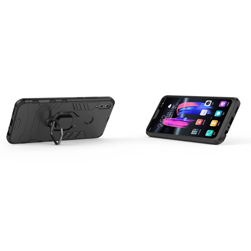 Автомобильный держатель для телефона Honor 8x10 Lite противоударный чехол с кольцом Play