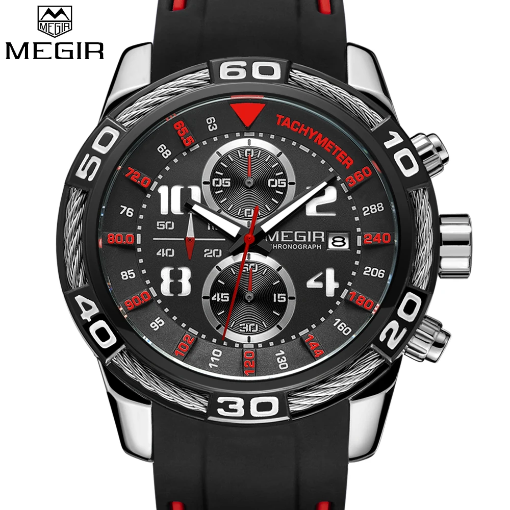 Часы Megir мужские наручные кварцевые спортивные роскошные брендовые модные