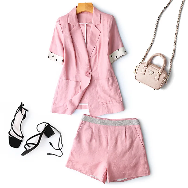 

Women's suit 2019 summer new women's fashion slim suit casual shorts professional wear temperament wild two-piece