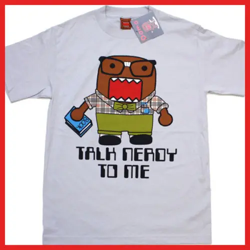 Domo Kun футболки-Talk Nerdy: для взрослых 4 размера-S/M/L/XL Подарочная Футболка с принтом