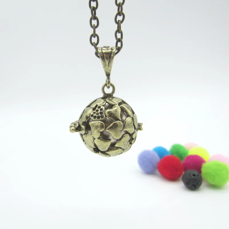 Винтажное ожерелье из цинкового сплава с круглым кулоном в виде сердец |