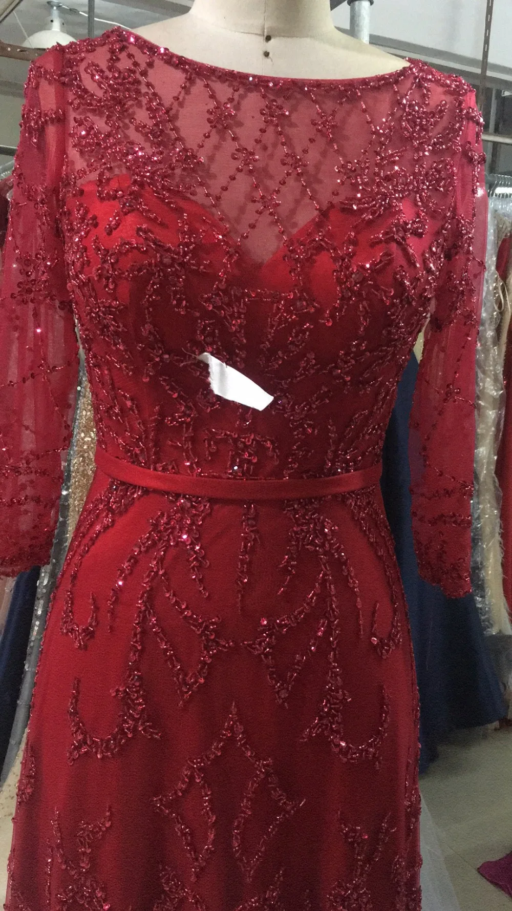 CloverBridal высококачественный, цвета шампанского mangas compridas vestido de вечернее платье de fiesta elegante с длинными рукавами цвета шампанского
