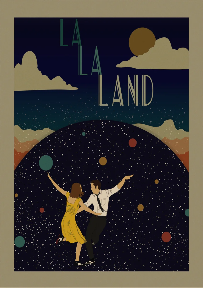 Ретро-плакат LA LAND, кинопостеры, крафт-бумага, принты, наклейки на стену, для бара, кафе, домашнего декора, для домашнего творчества, бренд A2 - Цвет: 22