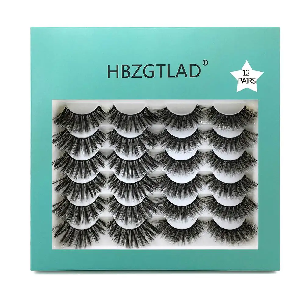 

12pair Multipack 3D Mink lashes Crisscross False Eyelashes Cruelty Free Mink Eyelashes Makeup Eyelash Extension Reusable Lashes