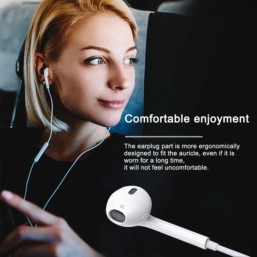 Проводные световые наушники для iPhone 7 8 8P X XR XS Max HiFi sound In-Ear стерео наушники с микрофоном и регулятором громкости