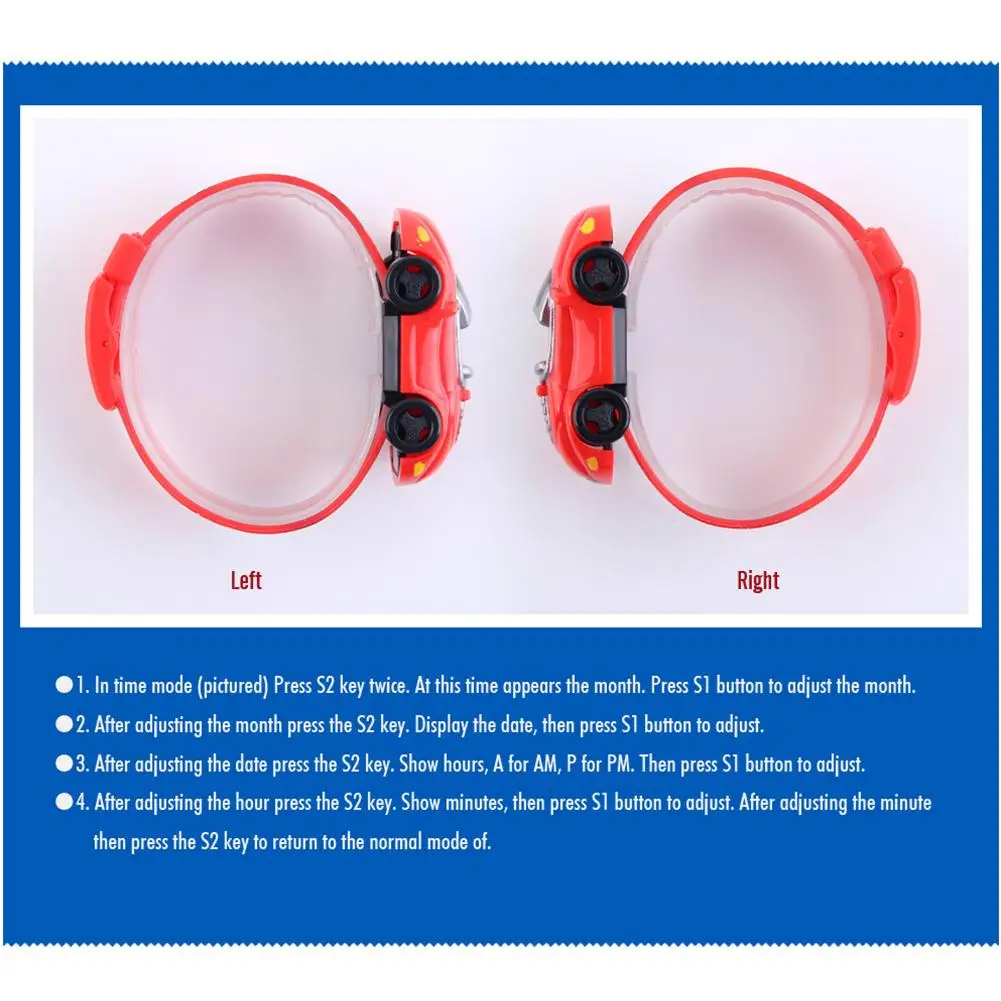 Children Kids Boy Watches Car Toy Digital LED Quartz Sports Electronic Quartz Sport Watch Shock WristWatch
