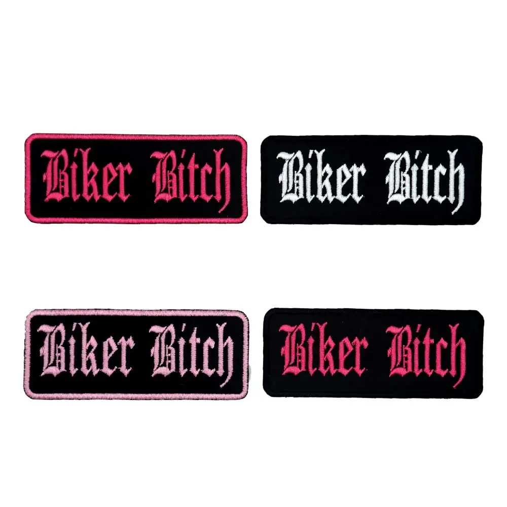 Байкер BITCH Именные Бирки вышитые в байкерском стиле из ПУ искусственной кожи