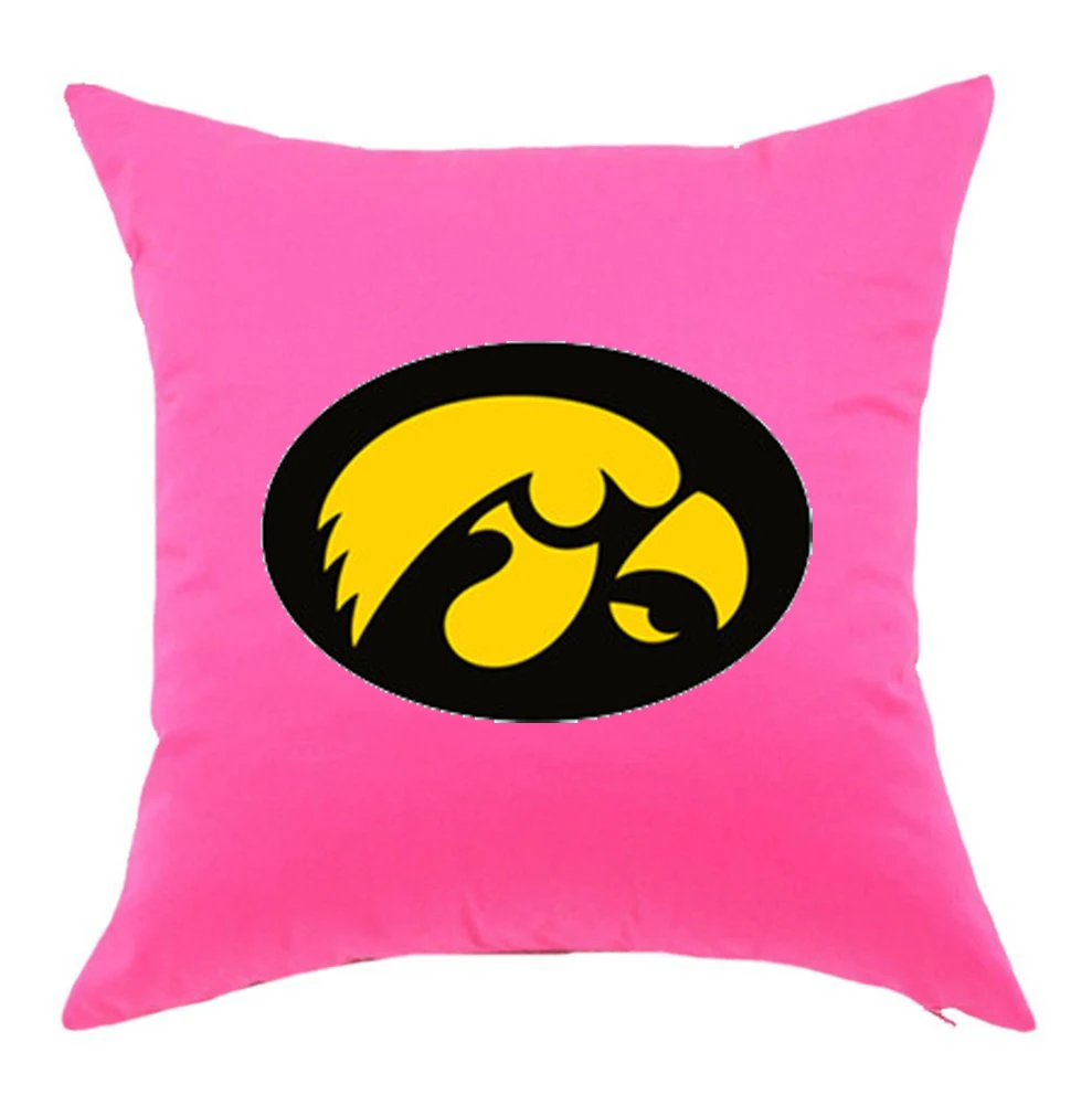 2016 Новый хлопок Лен Айова Hawkeyes Печати Подушки Домой квадрат наволочка бесплатная
