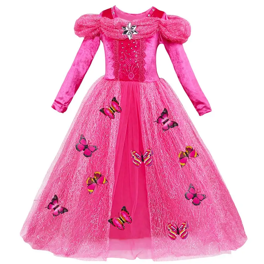 Cinderella L Red Платье принцессы Золушки; Костюм Золушки с длинными рукавами для девочек; детские длинные синие пышные вечерние платья-пачки для костюмированной вечеринки - Цвет: Cinderella L Red