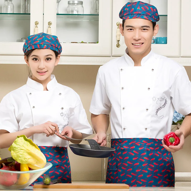 

New Arrival Chef Clothing Long Sleeve Adult Fashion Kitchen Work Uniform Baking Cake Point Clothing B-6243