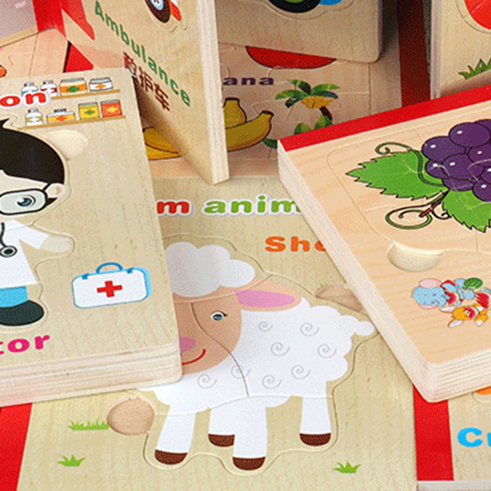 Игрушки Монтессори 3D пазл книга деревянные игрушки для детей детские