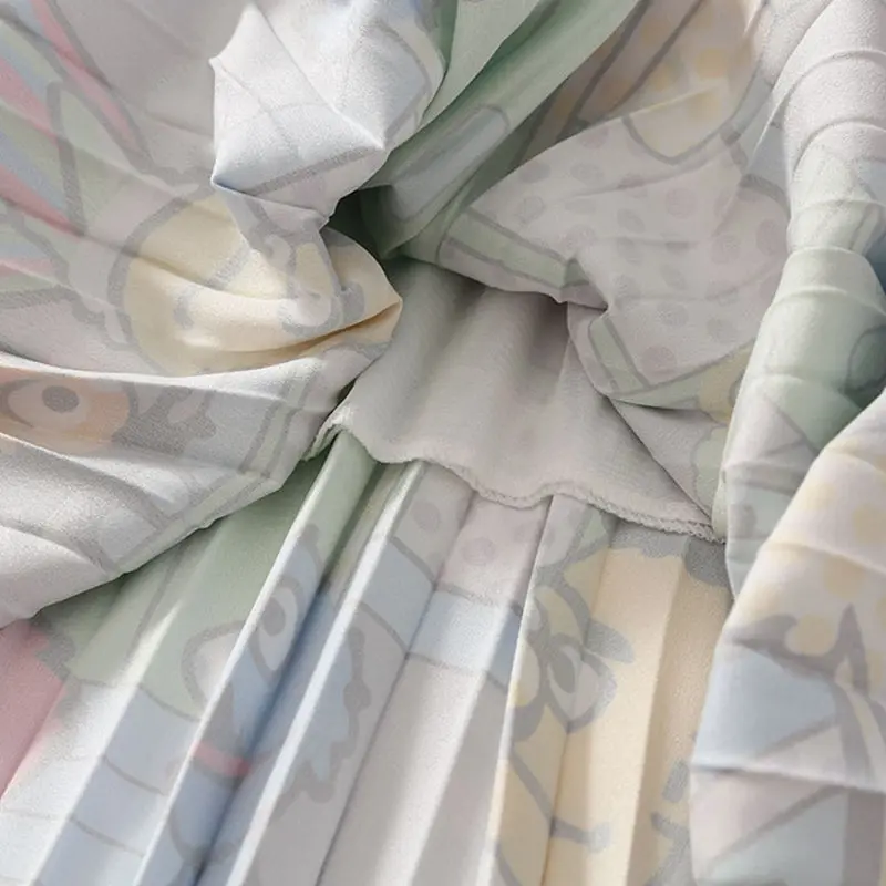 Женская эластичная юбка QING MO с высокой талией до середины икры 2019 | одежда