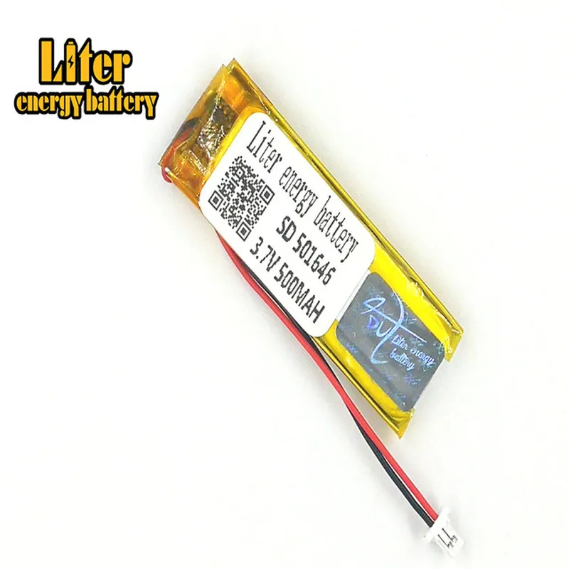 1 0 мм 2pin разъем 3 7 В 501646 500 мАч MP3 MP4 MP5 маленькие игрушки lipo аккумулятор литий ионный