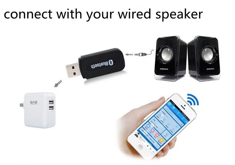 Портативный usb bluetooth стерео музыкальный приемник адаптер беспроводной