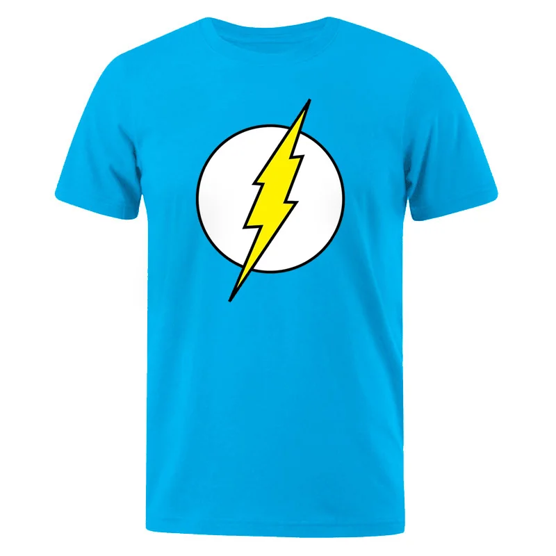 The BIG BANG Theory T-SHIRT The lightning Print The Flash Men T Shirts Hot Sale Casual Tee Shirt Cotton Clothing Plus Size 3XL