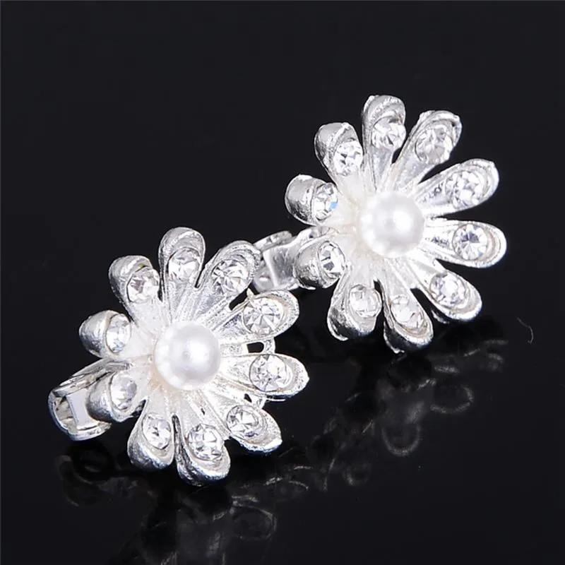 Женские заколки для волос с искусственным жемчугом 10 шт./лот|screw hairpin|pearl flower hairhair