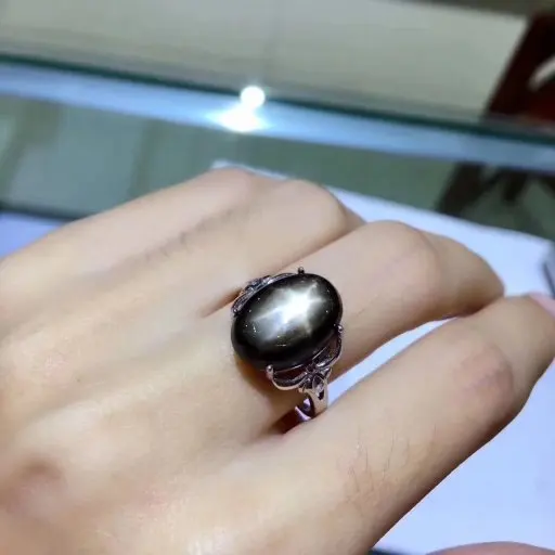 Женское кольцо с сапфиром из серебра 925 пробы 10 х14 мм|fine jewelry|gemstone jewelrygemstone rings silver |
