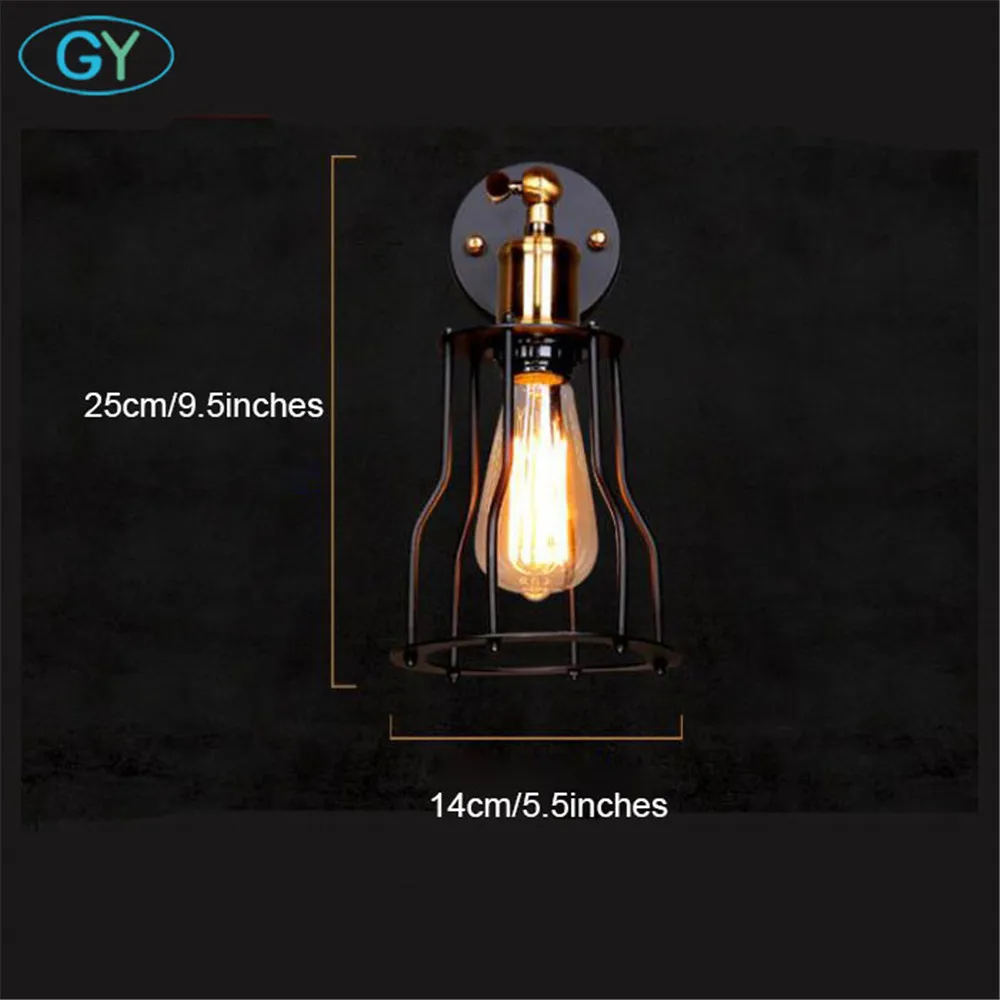 Винтажное настенное бра Эдисона с железной латунной головкой|applique murale luminaire|wall