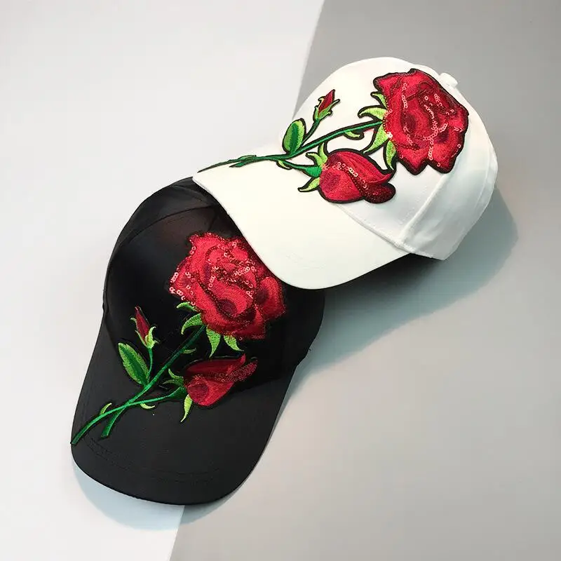 SUOGRY Для женщин Кепки красной розы Лето Snapback папа шляпа для мужчин унисекс