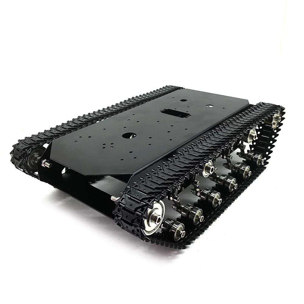 Шасси TS600 из нержавеющей стали автомобиль Танк с черными металлическими треками