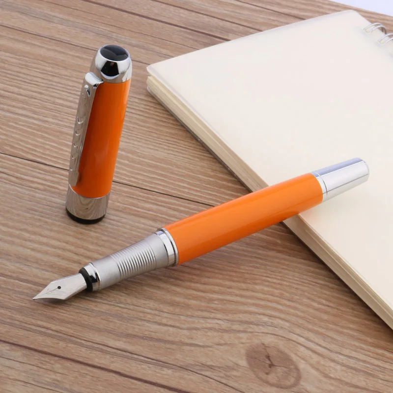 Jinhao 250 Серебряная классическая офисная металлическая оранжевая ручка подарок M
