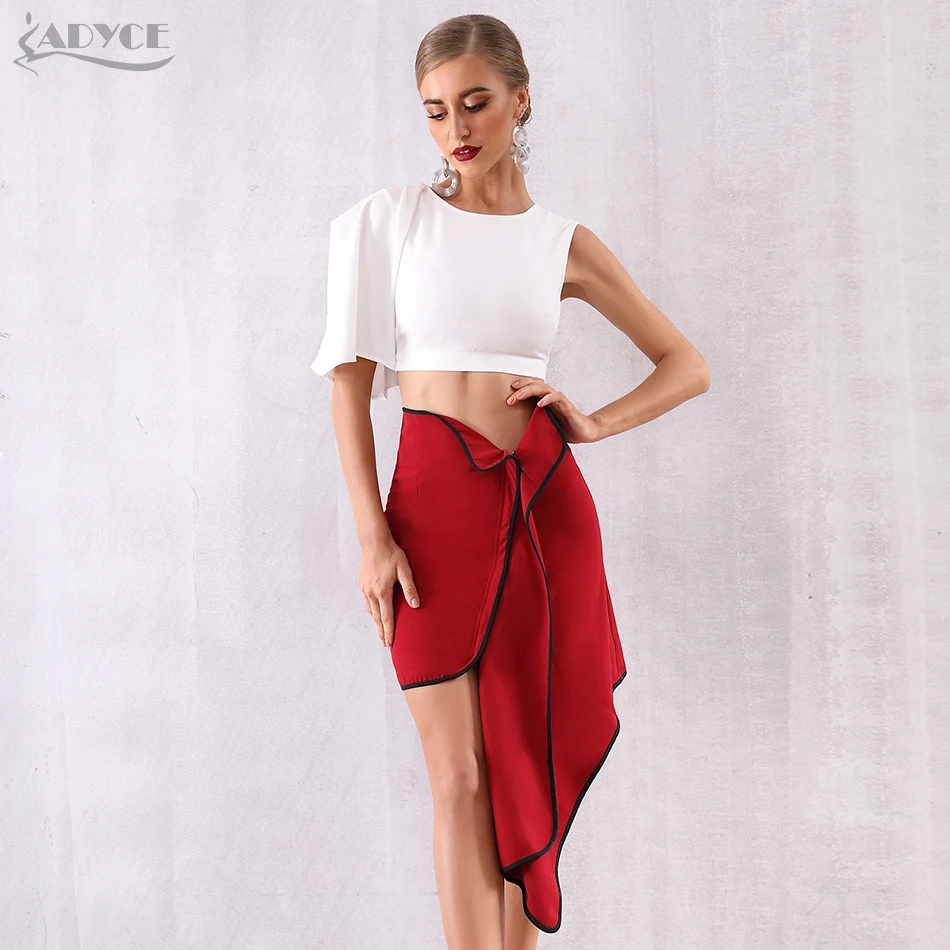 ADYCE Новое поступление сексуальный облегающий комплект с круглым вырезом Vestido из 2