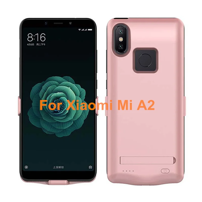 NTSPACE 6800 мА/ч внешний аккумулятор для Xiaomi Mi 6X чехол для питания Портативный чехол с зажимом для зарядки аккумулятора для Xiaomi Mi A2 - Цвет: Rose Gold for Mi A2