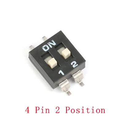 4 Pin 2 Position 20 шт. прямой набор код переключатель DIP переключатель 2 Ряд 4 Pin 2 Положение/8 pin 4 Положение/12 pin 6 Положение/16 pin 8 положение - Цвет: 4 Pin 2 Position