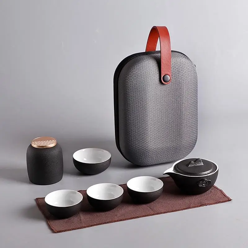 Керамический чайный чайник Gaiwan, чайная чашка для пуэр, китайский чайный горшок, портативный чайный набор, посуда для напитков, керамический чайный набор, чайный набор для путешествий