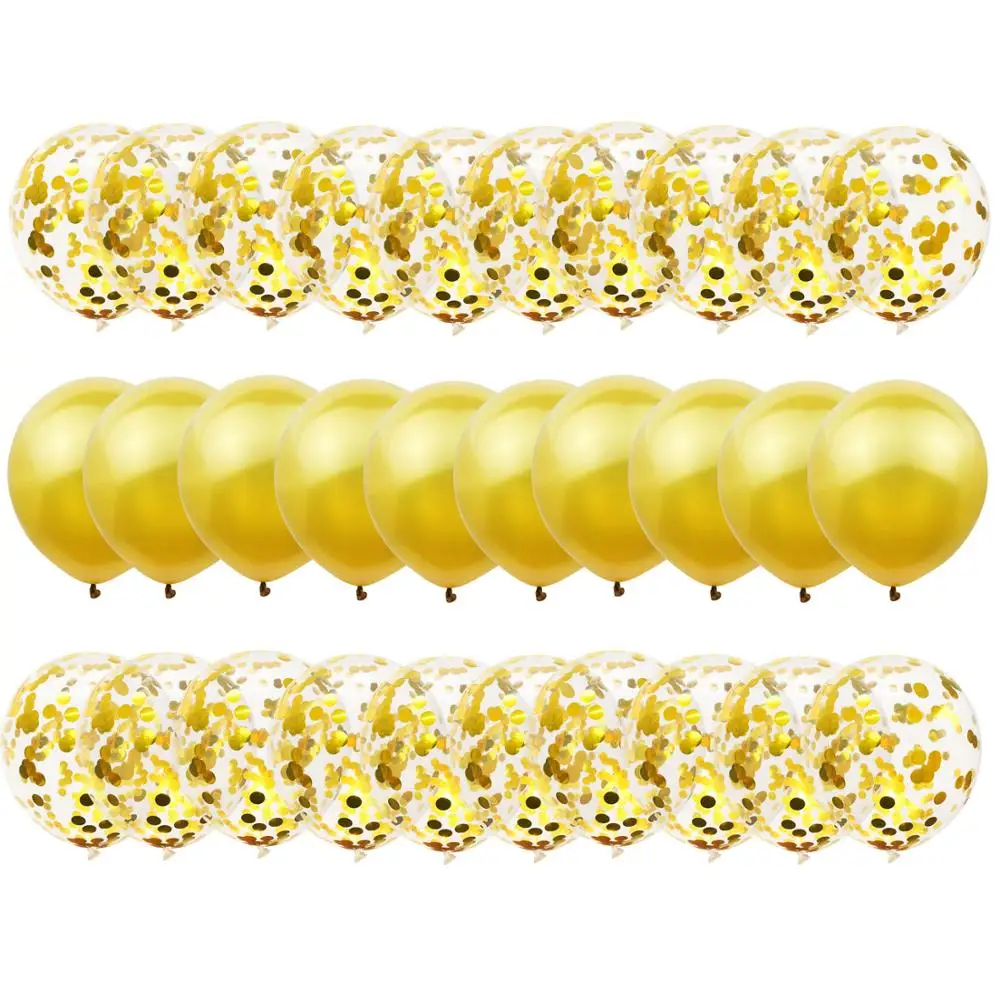 Набор из 20 штук шаров розового золота с конфетти для декорации на день рождения, годовщину свадьбы или подарка гостям.