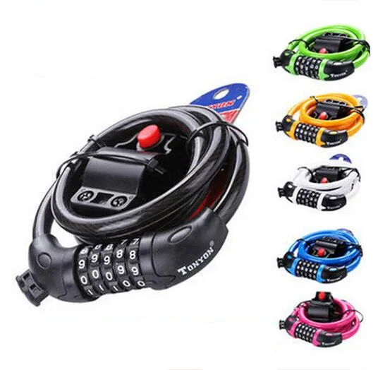 

TONYON TY566 Bicycle lock five password lock mountain bike wire lock 120cm * 12mm