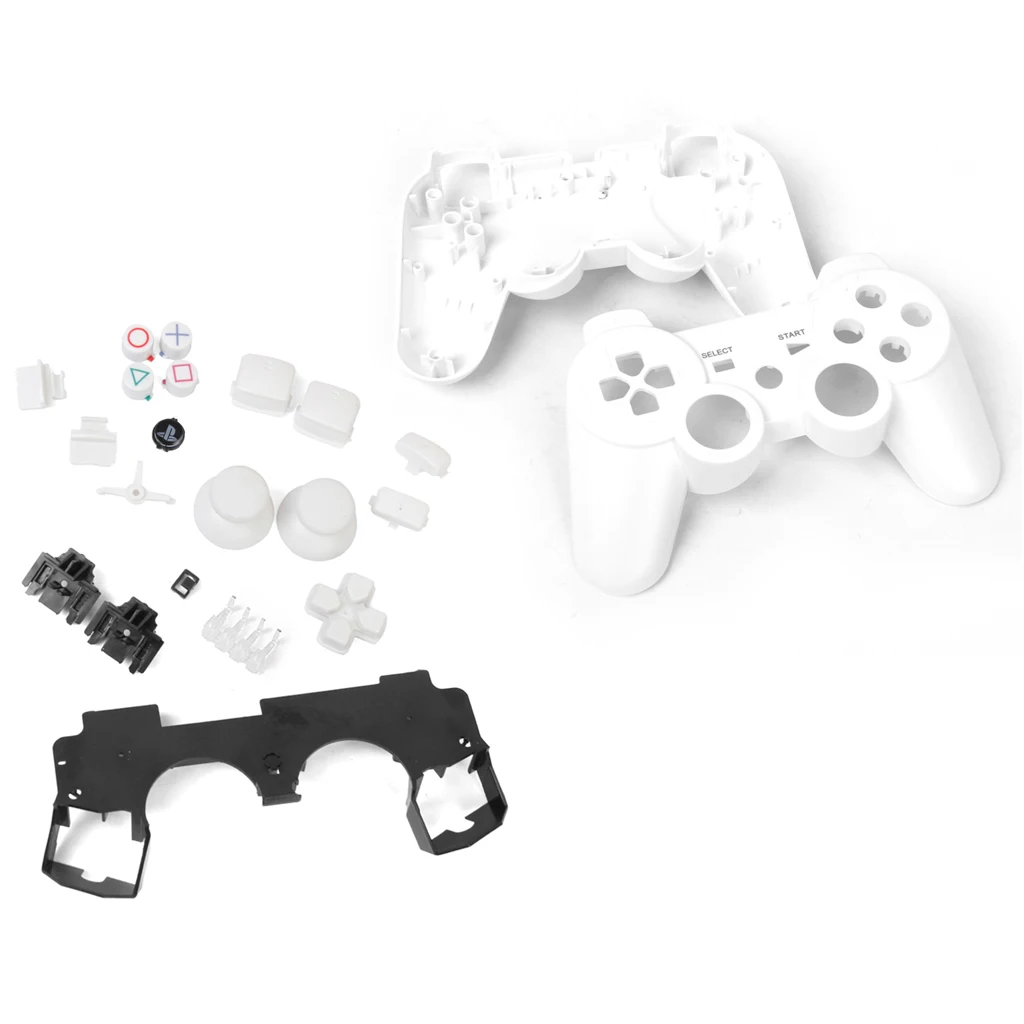 Полный корпус оболочки чехол Кнопка комплект для PlayStation 3 беспроводной контроллер-белый