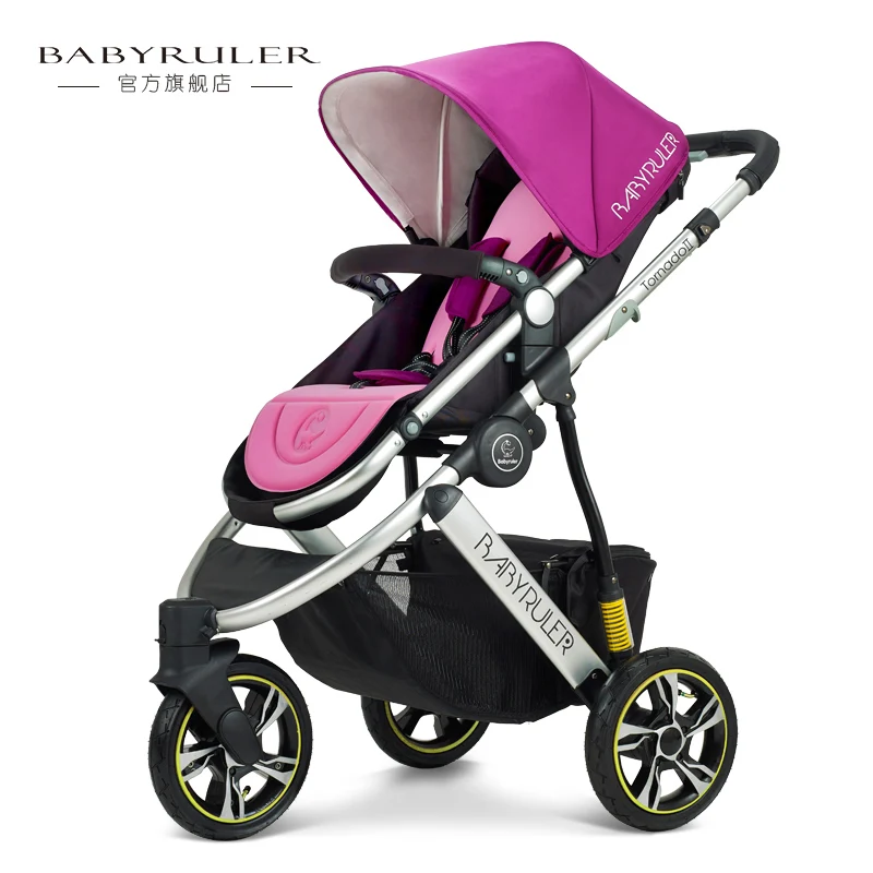 Новая высококачественная детская коляска babyruler детская коляска портативный амортизатор 175 градусов BB тележка - Цвет: purple 1