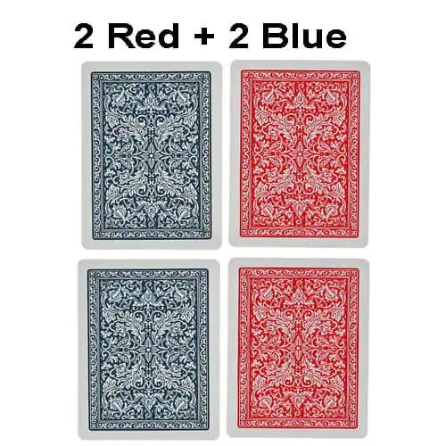 2 Red 2 Blue Верхнее качество Фурнье 2818 краплёных карт для невидимых чернил контактные линзы в продаже - Цвет: 2 Red 2 Blue