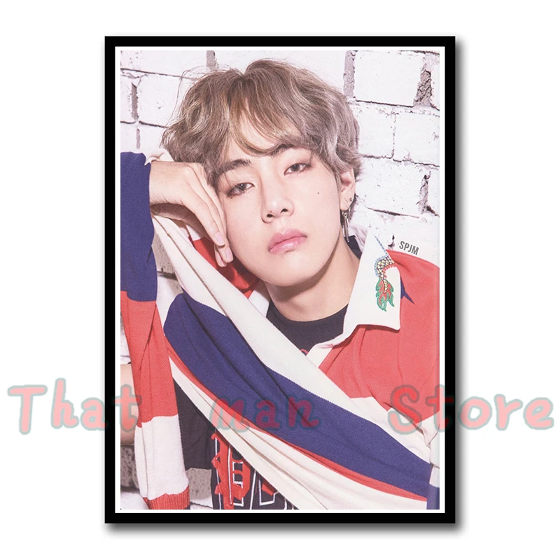 Kpop bangtan Плакаты для мальчиков любят себя Kpop музыка наклейки на стену Высокое разрешение украшение дома искусство дома 42*30 см без рамки - Цвет: Черный
