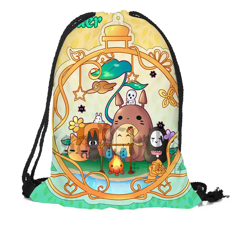 Индивидуальный рюкзак Totoro на шнурке шелковая мягкая сумка большая