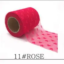 rose red 7,5 см* 10 ярдов любовь Тюль катушка ремесло органзы DIY Runner Тюль рулоны марля для свадебной вечеринки Рождество украшения - Цвет: rose red