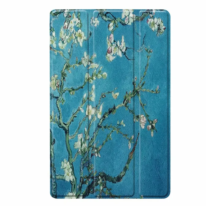 Apricot flower Ультратонкий чехол для samsung Galaxy Tab A 10,1 SM-T510 SM-T515 T510 T515, умный чехол-книжка из искусственной кожи, чехол для планшета+ пленка+ ручка - Цвет: Apricot flower