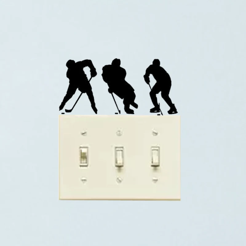 Стильная Наклейка на стену в спальню С Хоккейным плеером стикер светильник елем