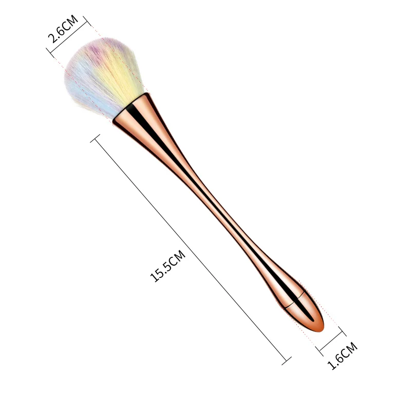 1 Pcs Champagne ROHWXY красочная мягкая щетка для очистки ногтей от пыли для удаления блеска ногтей УФ-гель для удаления порошка акриловые кисти для ногтей инструменты для маникюра Новинка - Цвет: 1 Pcs Champagne